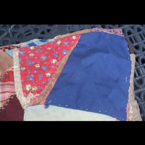 Antique Crazy Quilt Pillow Rustic Boho Folk Art - Picture 6 of 8